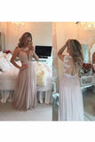 New Arrival Scoop Beaded Bodice Chiffon A Line Prom