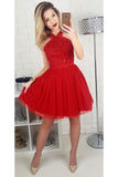 Homecoming Dresses A Line Straps Tulle With Beads And