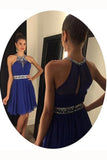 Halter Homecoming Dresses A Line Chiffon With Ruffles And