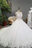 New Arrival Wedding Dresses Lace Up With Appliques And