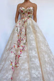 Modest Sweetheart Long Ball Gown Lace Prom Dresses Quinceanera