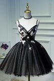 Tulle Homecoming Dresses Spaghetti Straps With Applique