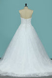 Wedding Dresses A Line Sweetheart Tulle With Applique Court