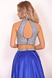 Prom Dresses A Line Two Pieces With Rhinestones