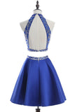 Two-Piece Scoop Beaded Bodice Homecoming Dresses A Line