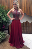 New Arrival Prom Dresses Scoop Beaded Bodice A Line Sweep
