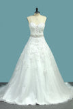 New Arrival A Line Sweetheart Tulle Wedding Dresses With Applique And