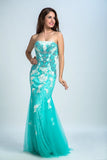 Prom Dresses Strapless Mermaid With Beading And