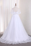 Tulle A Line Sweetheart Beaded Bodice Wedding Dresses