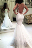 New Arrival V Neck Wedding Dresses Mermaid Tulle With