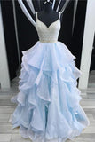 Newest Spaghetti Straps Ball Gown Beading Champagne Princess Prom Dresses Quinceanera