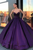 Ball Gown Prom Dresses Scoop Satin With Beads Floor