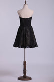 Sweetheart Homecoming Dresses A Line Short Chiffon & Lace With