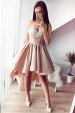 Sweetheart Neck A-Line Lace Knee Length Homecoming Dresses