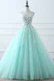 Sweetheart Puffy Tulle Prom Dress With Lace Appliques Long Graduation STAPKFJ5ZSA