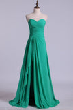 Sweetheart Neckline Chic Dress Pleated Bodice A Line Chiffon With