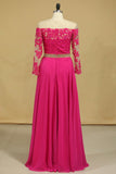 Scoop Prom Dresses A Line Chiffon With Applique And Beads Sweep