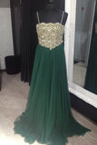 Prom Dresses Spaghetti Straps Floor-Length Tulle With