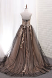 Tulle Prom Dresses A Line Sweetheart With Applique