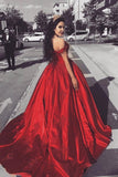 Ball Gown Prom Dresses Off The Shoulder Satin With Applique Sweep