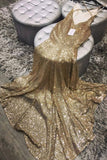Spaghetti Straps Sequins Mermaid Prom Dresses