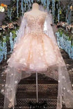 Scoop ALine Pink Prom Dresses