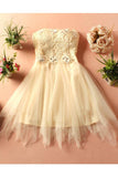 Strapless Homecoming Dresses A Line Tulle & Lace