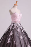Quinceanera Dresses Sweetheart Tulle With Beading And Applique Floor