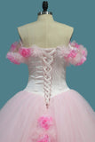 Tulle Ball Gown Off The Shoulder Quinceanera Dresses With