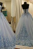 Prom Dresses Sweetheart A Line Tulle With Handmade Flowers