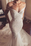 New Arrival Off The Shoulder Wedding Dresses Mermaid Tulle & Lace With
