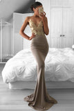 Mermaid Spaghetti Straps Prom Dresses With Applique