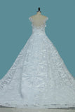 New Arrival Wedding Dresses A Line Scoop Tulle With Applique