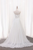 A Line Chiffon Sweetheart Wedding Dresses With Applique And