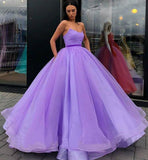 Sweetheart Strapless Yellow Long Modest Prom Gown, Ball Gown Quinceanera Dresses STA15441