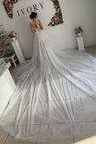 A Line Appliques Ivory Open Back Wedding Dresses Long Beach Bridal STAP2PKLXCG