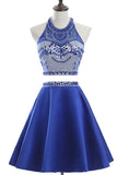 Two-Piece Scoop Beaded Bodice Homecoming Dresses A Line