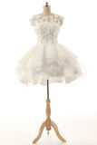 A Line Homecoming Dresses Scoop Organza With Handmade