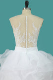 Scoop Tulle With Applique Detachable Wedding Dresses