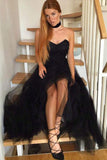 Prom Dresses A Line Sweetheart Tulle With Ruffles Sweep