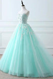 Sweetheart Puffy Tulle Prom Dress With Lace Appliques Long Graduation STAPKFJ5ZSA
