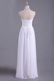 White Hater Prom Dresses A Line Chiffon With