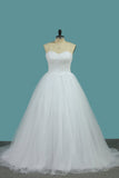 Sweetheart Tulle A Line Wedding Dresses With Applique And Beads