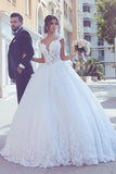 Off The Shoulder Wedding Dresses Tulle With Applique A Line Court
