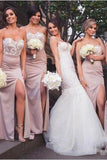 Mermaid Sweetheart Blush Bridesmaid Dresses with Lace, Wedding Party STA20465