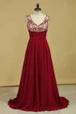 Plus Size Off The Shoulder A Line Prom Dresses With Beads & Ruffles Chiffon & Tulle