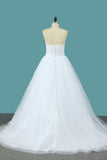 Tulle A Line Sweetheart Wedding Dress With Applique