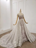 Princess Ball Gown Round Neck Beads Appliques Quinceanera Dresses, Formal STA20483