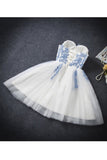 A Line Sweetheart Tulle With Applique Short/Mini Homecoming