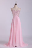 Sexy Open Back Prom Dress Sweetheart A Line Floor Length Chiffon With